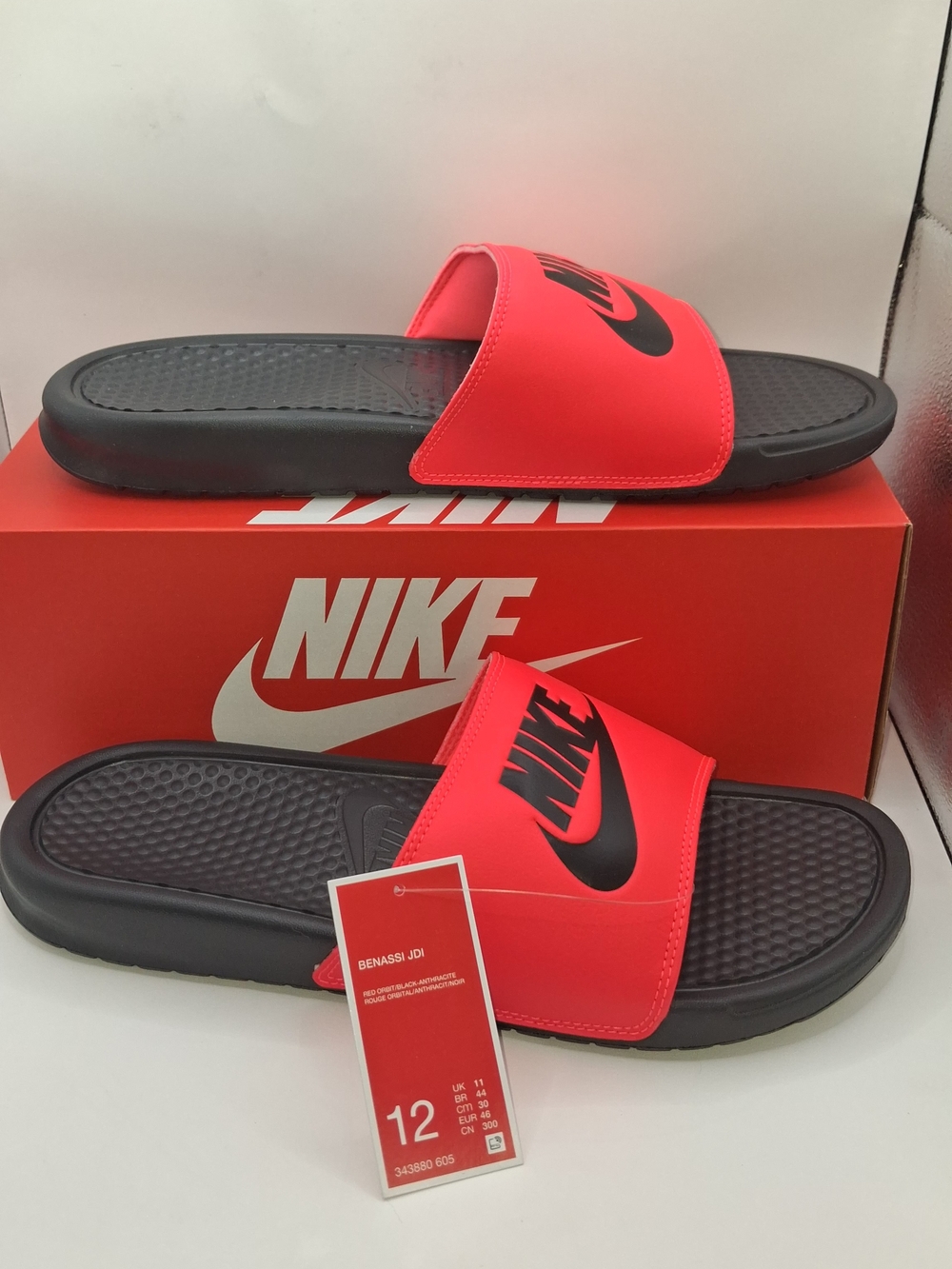 Nike Red and Black Benassi JDI Slides